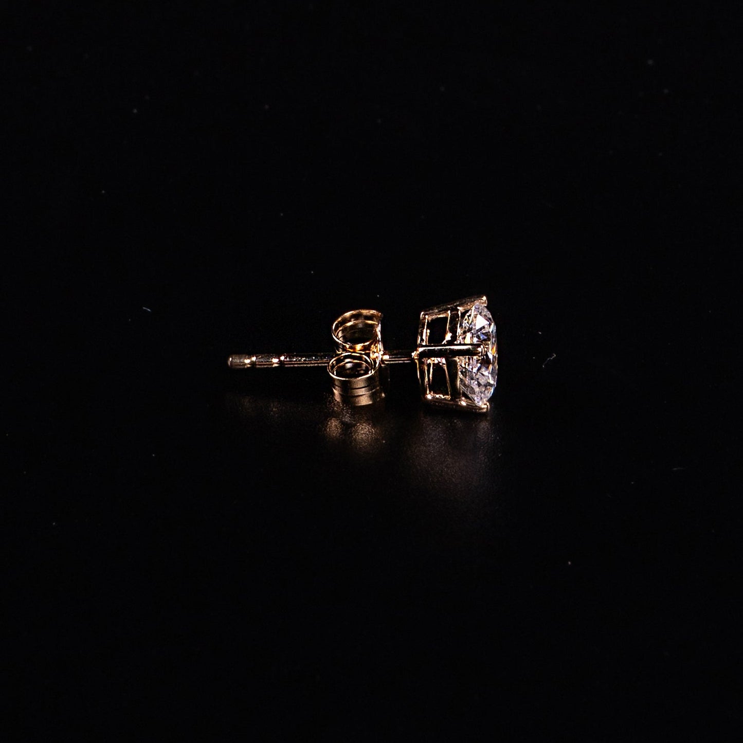 14K Yellow Gold Lab Grown Diamond Round Stud Earrings