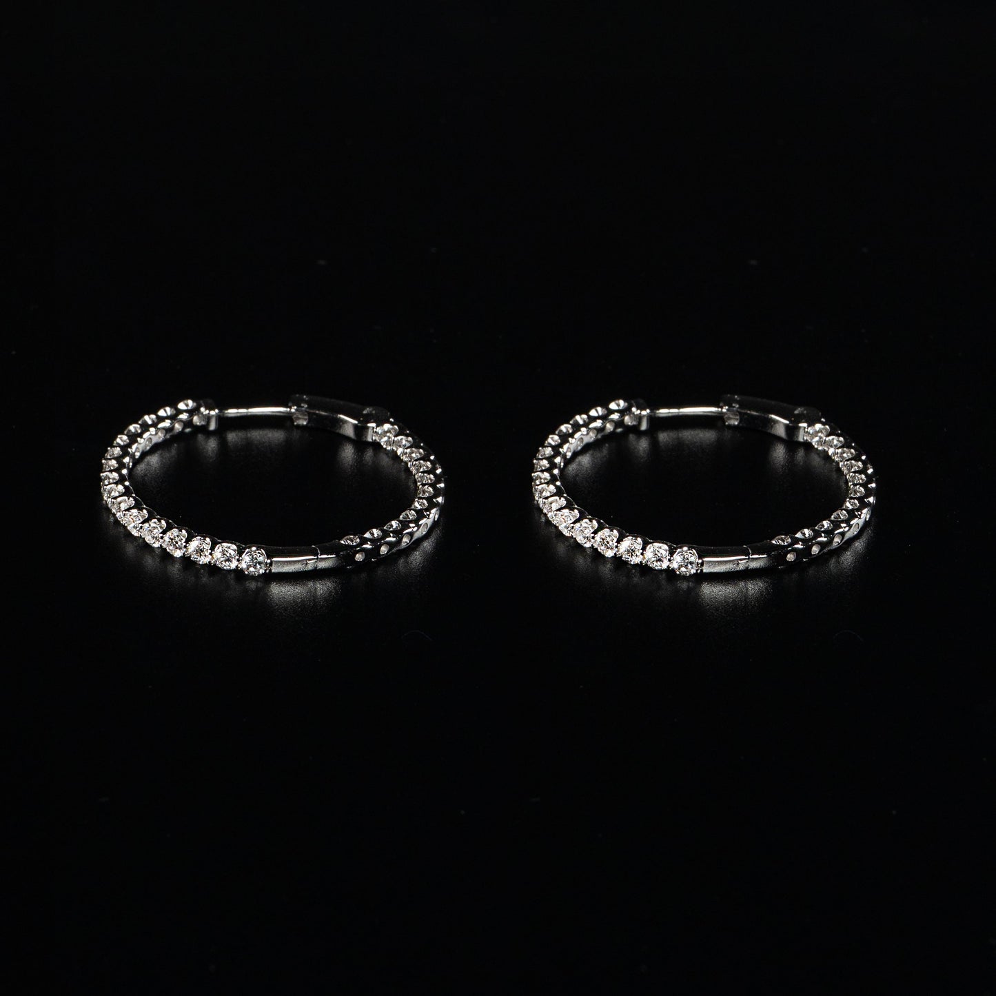 14K Yellow Gold Lab Grown Diamond Hoop Earrings