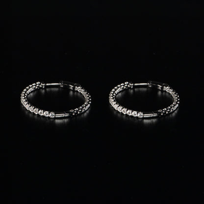 14K Yellow Gold Lab Grown Diamond Hoop Earrings