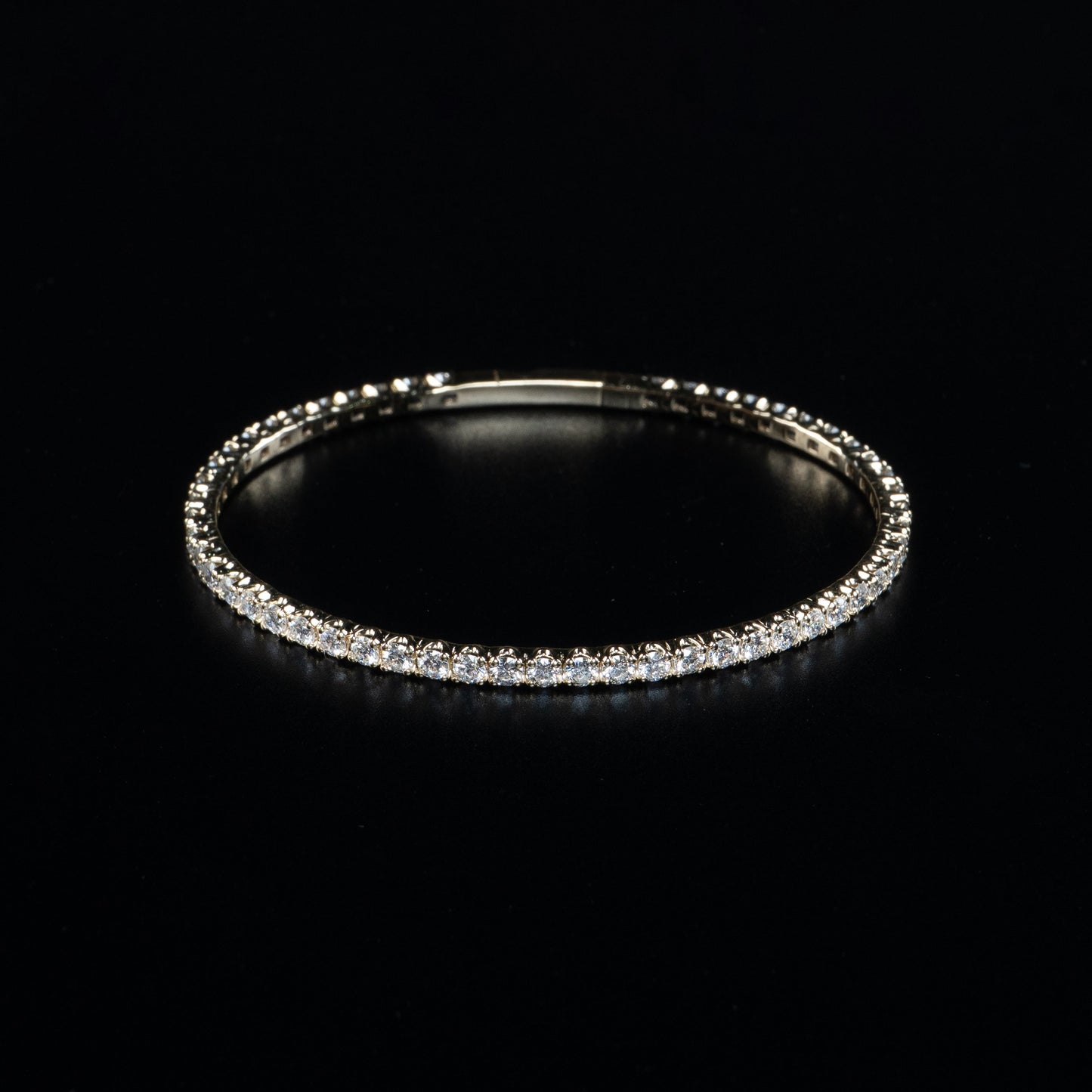 14k Yellow Gold Lab Grown Diamond Bangle Bracelet