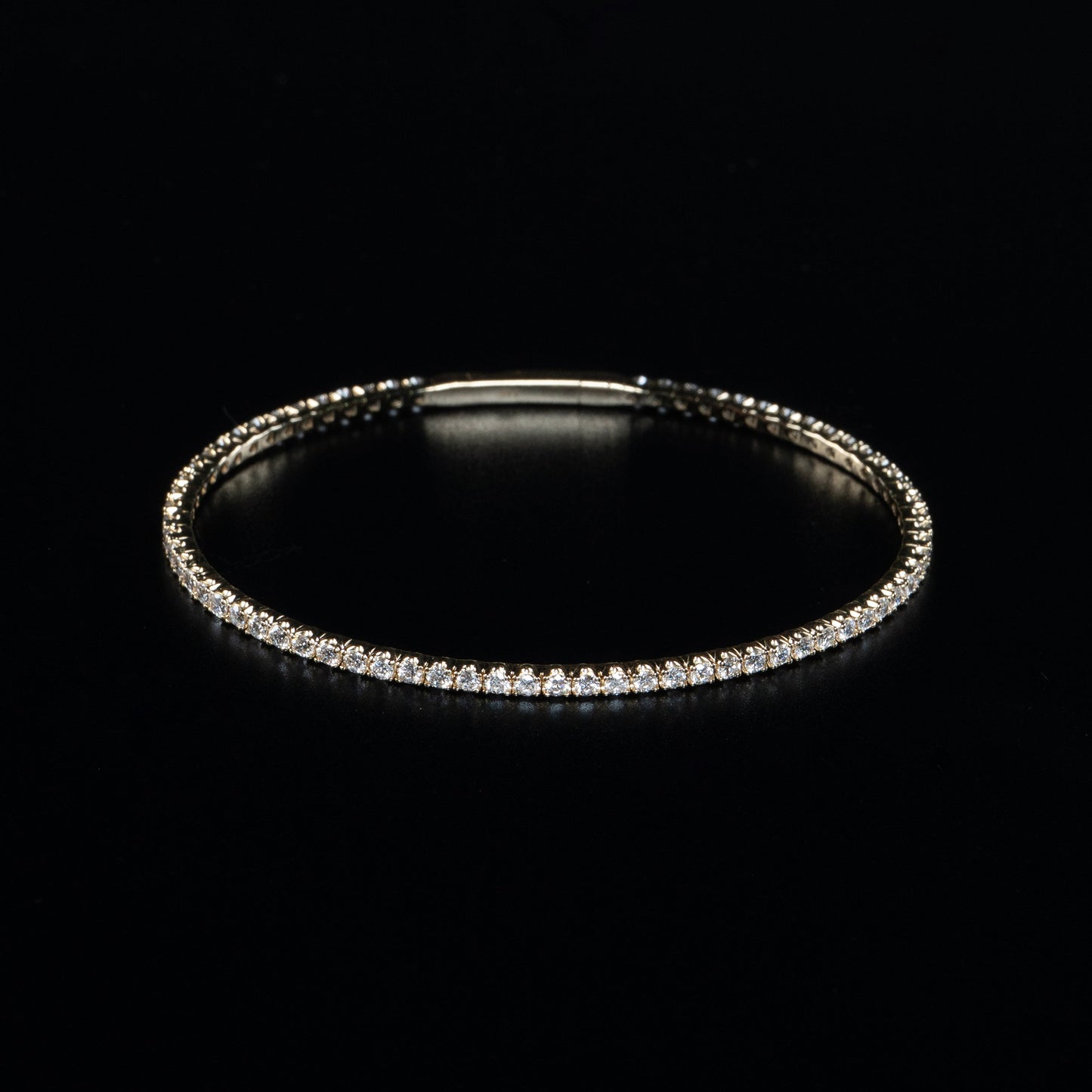 14k Yellow Gold Lab Grown Diamond Bangle Bracelet
