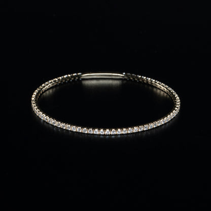 14k Yellow Gold Lab Grown Diamond Bangle Bracelet