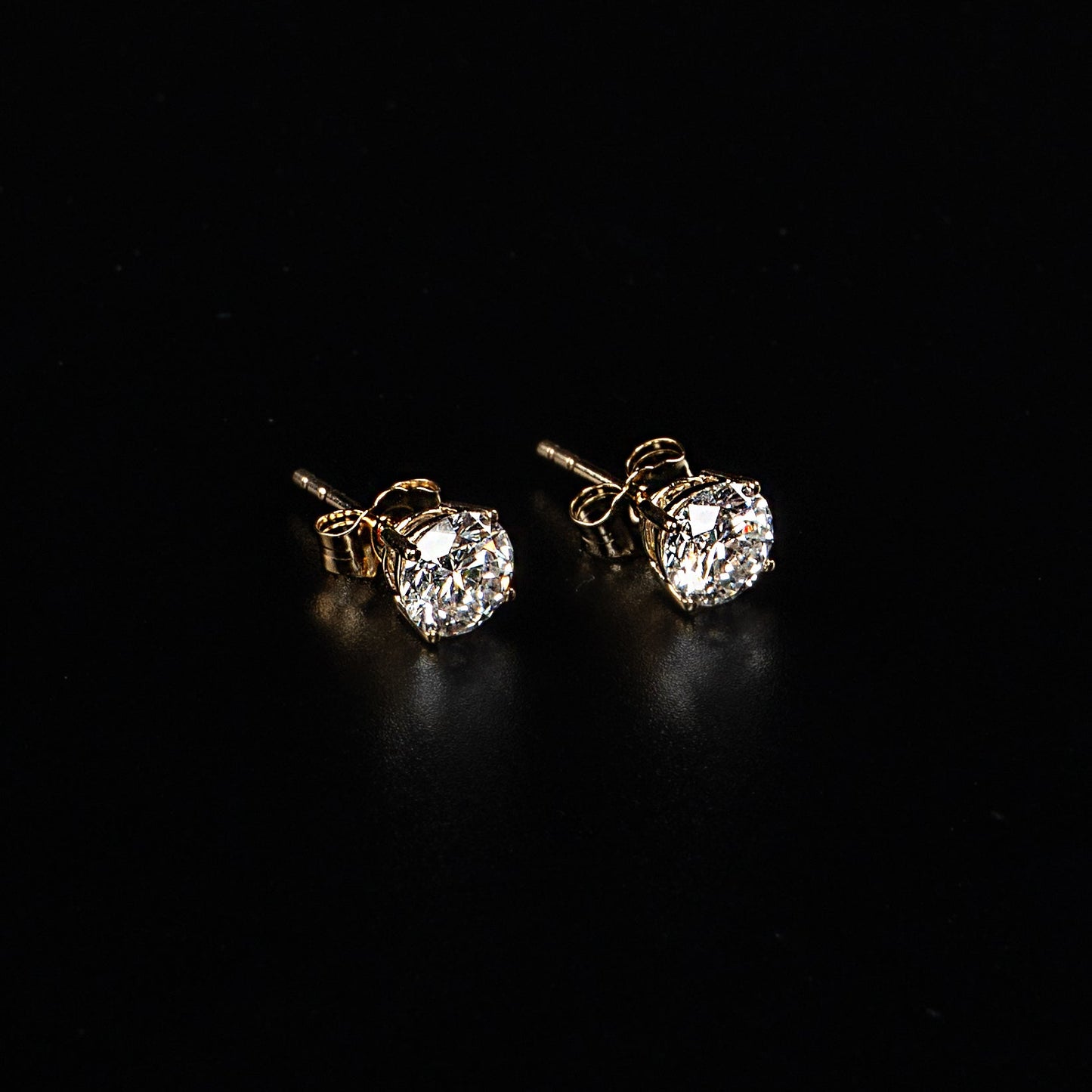 14K White Gold Lab Grown Diamond Round Stud Earrings