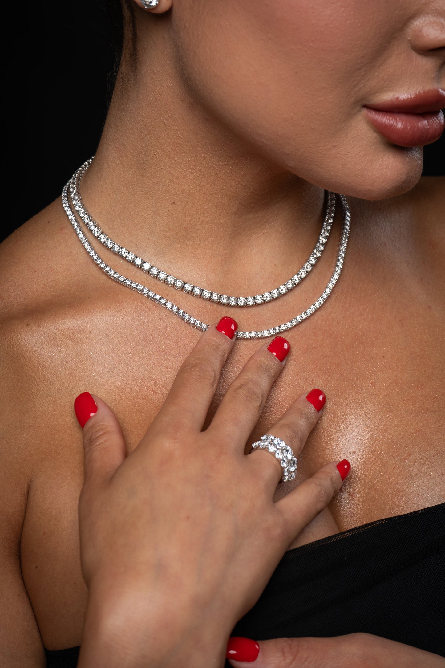 14K White Gold Lab Grown Diamond Tennis Necklace