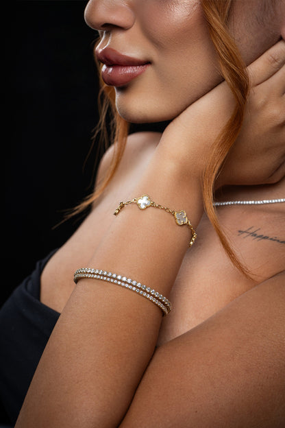 14k Yellow Gold Lab Grown Diamond Bangle Bracelet