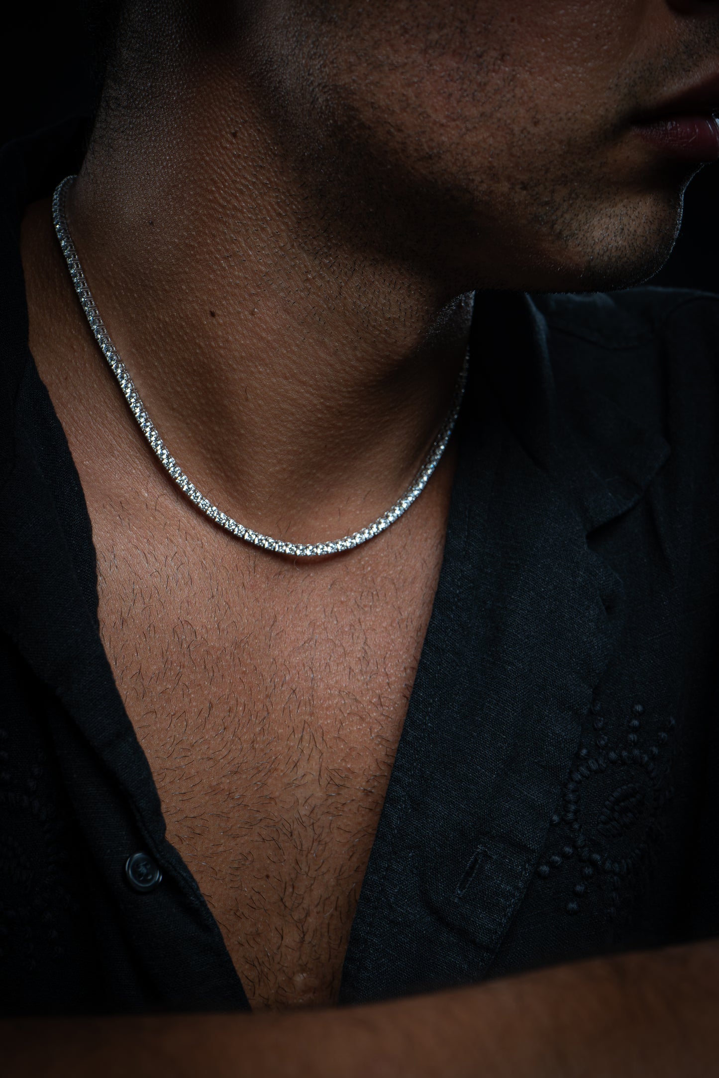 14K White Gold Lab Grown Diamond Tennis Necklace