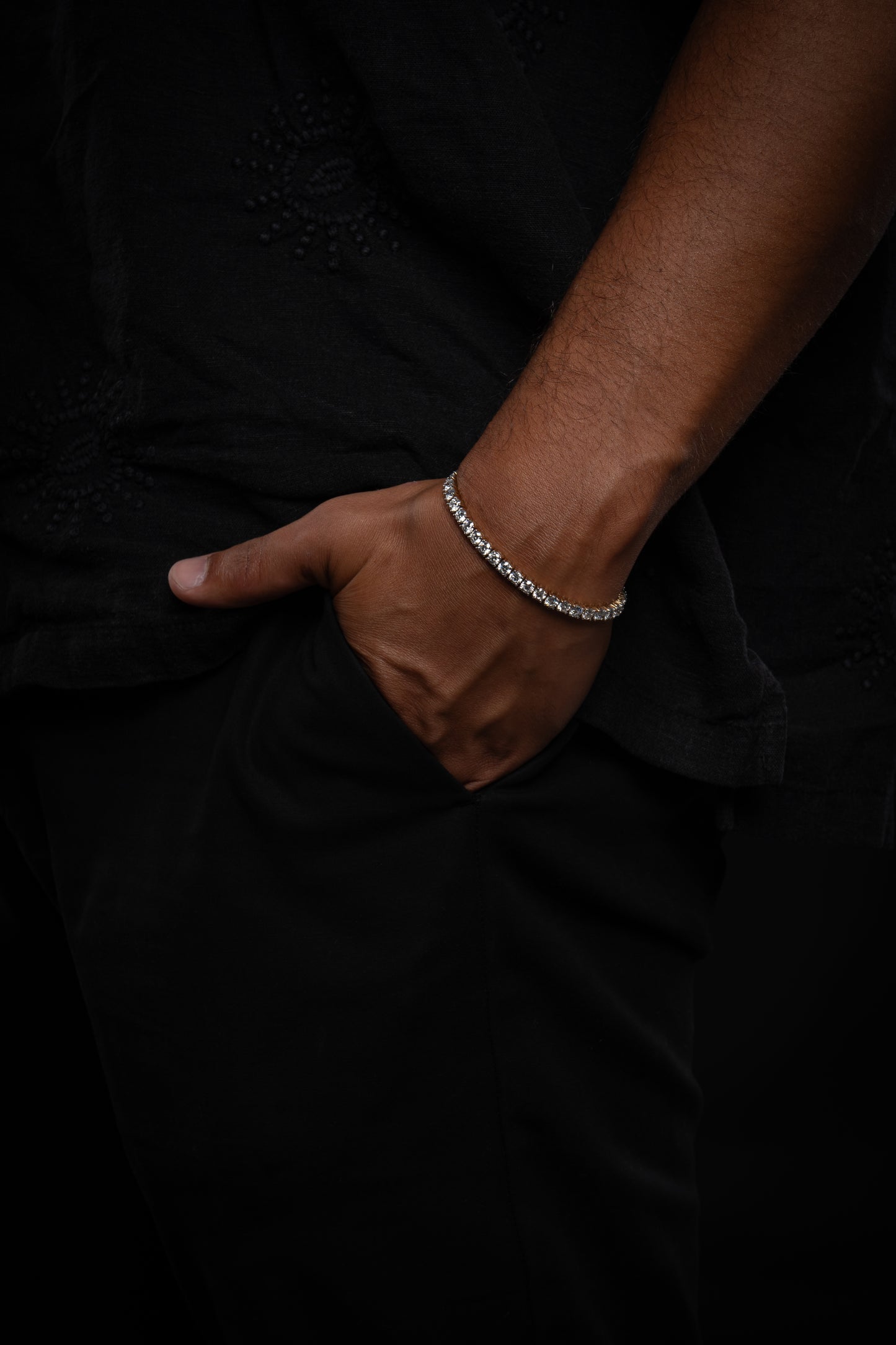 14k Yellow Gold Lab Grown Diamond Tennis Bracelet