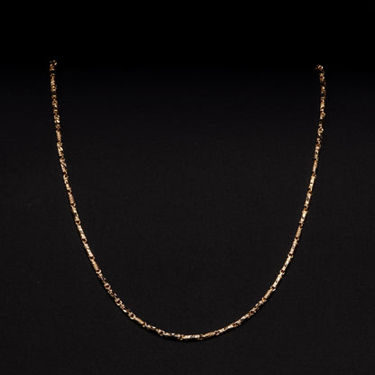 18k Yellow Diamond Cut Box Link Necklace