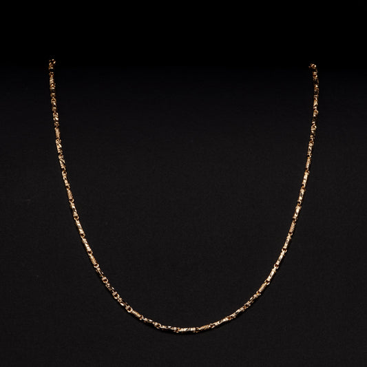 18k Yellow Diamond Cut Box Link Necklace