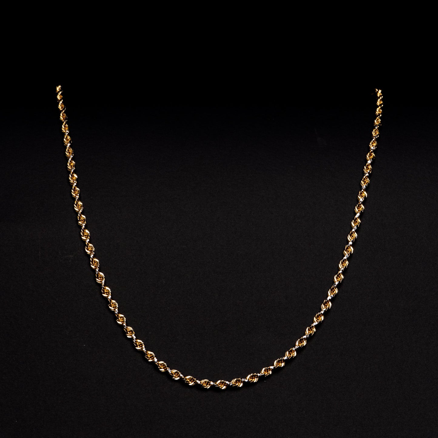 18k Yellow/White Gold Two Tone Rope Necklace