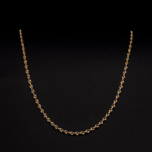 18k Yellow/White Gold Two Tone Rope Necklace