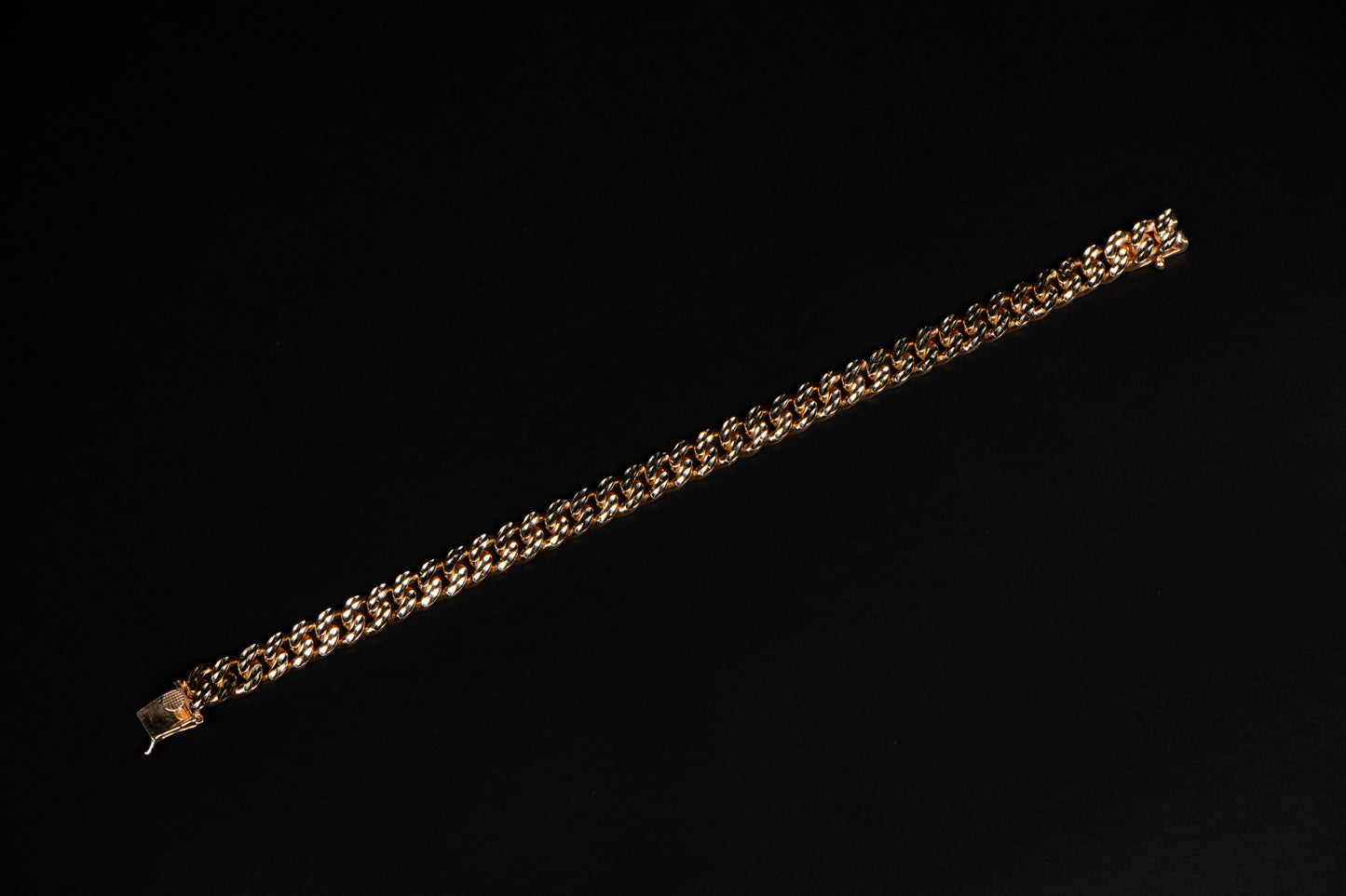 18k Yellow Gold Diamond Cut Cuban Bracelet