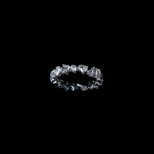 18K White Gold Natural Diamond Eternity Ring