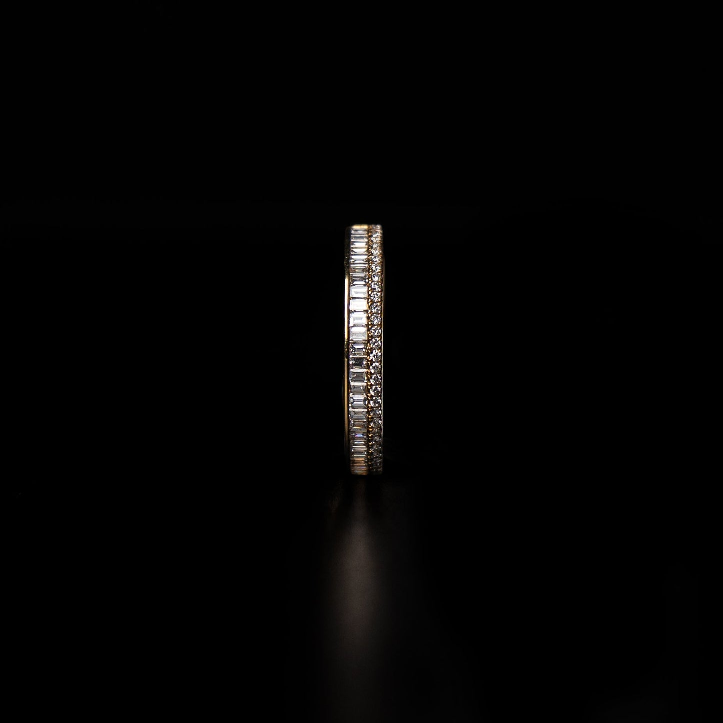 18K Yellow Gold Natural Diamond Baguette Ring