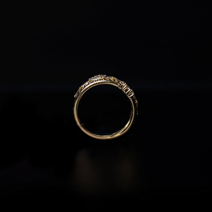 18K Yellow Gold Natural Diamond Stacked Ring